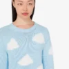 Maglione in misto cotone biologico con stampa archiviata di nuvole