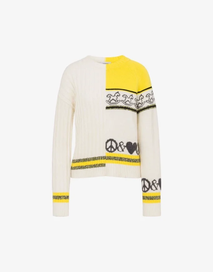 Cardigan in misto lana intarsio