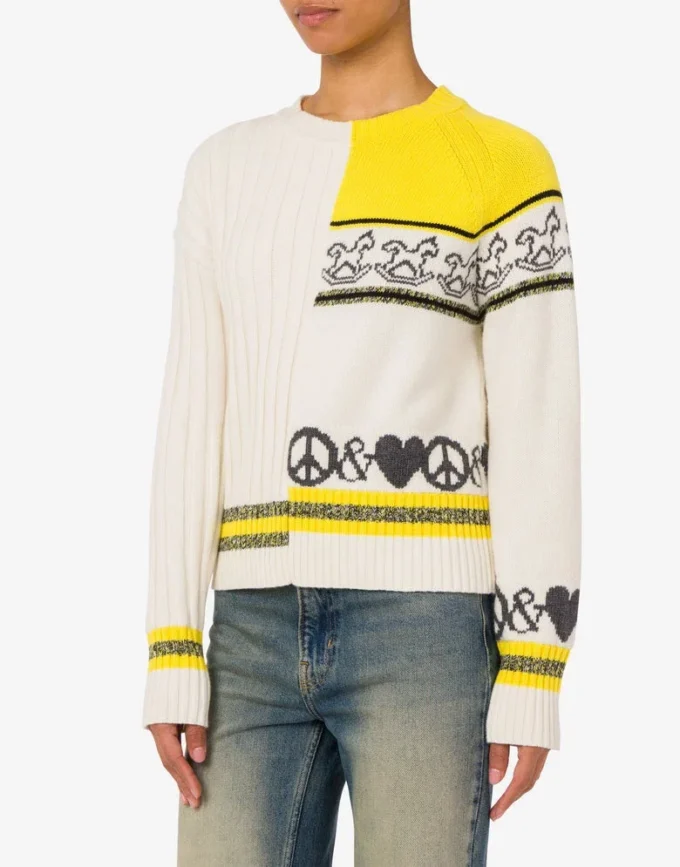 Maglione in misto lana intarsio