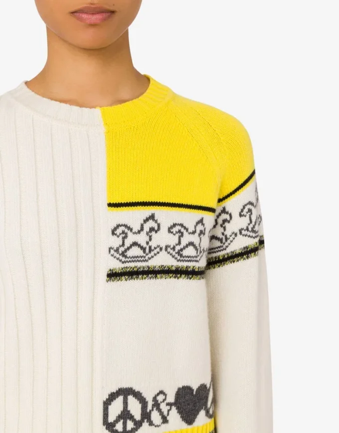 Maglione in misto lana intarsio