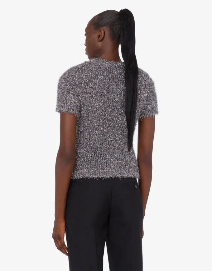 Maglione in tessuto effetto metallizzato