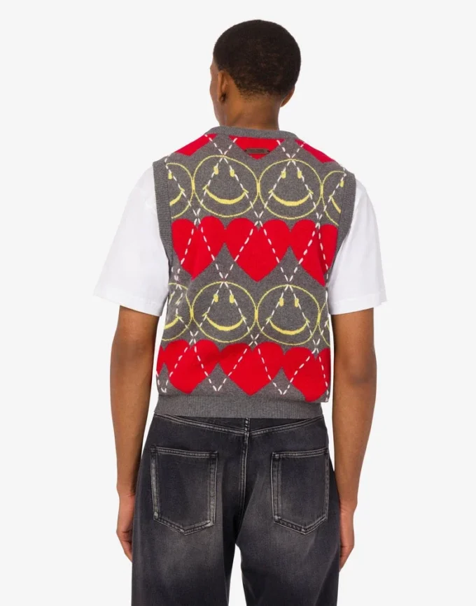 Maglione senza maniche in misto lana Smiley®