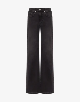Pantaloni a zampa in denim di cotone