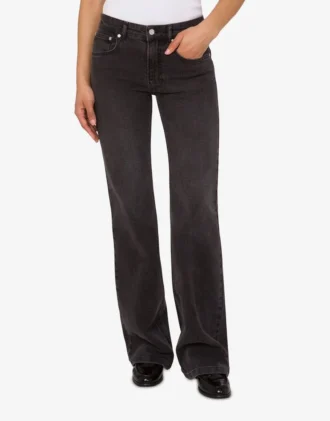 Pantaloni a zampa in denim di cotone