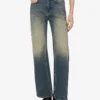 Pantaloni a zampa in denim di cotone