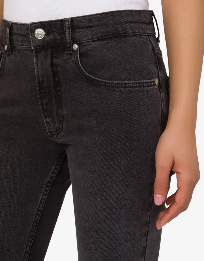 Pantaloni a zampa in denim di cotone Pantaloni a zampa in denim di cotone