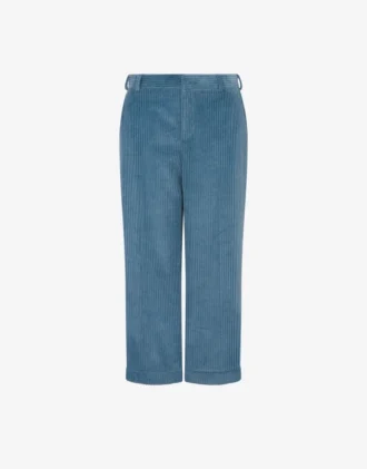Pantaloni cropped in velluto a coste
