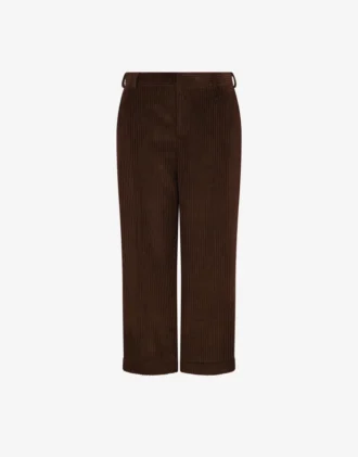 Pantaloni cropped in velluto a coste