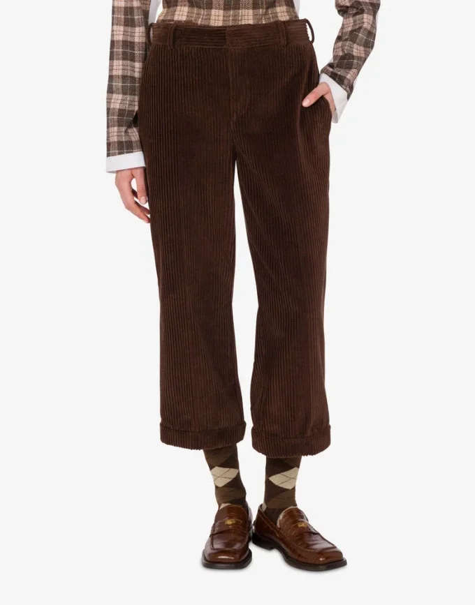 Pantaloni cropped in velluto a coste Pantaloni cropped in velluto a coste