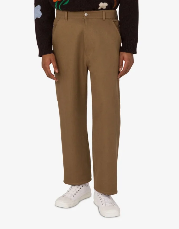Pantaloni doppi in tricotine di cotone Pantaloni doppi in tricotine di cotone