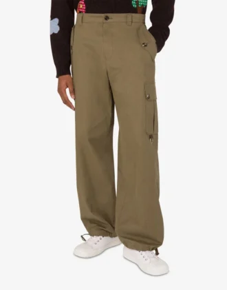 Pantaloni in cotone a diagonale