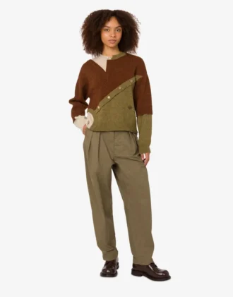 Pantaloni in cotone a diagonale