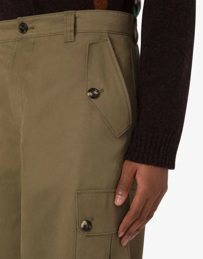 Pantaloni in cotone a diagonale Pantaloni in cotone a diagonale