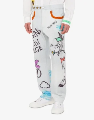 Pantaloni in cotone stampato