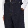 Pantaloni in denim blu Patch con corona d’alloro Pantaloni in denim blu Patch con corona d’alloro