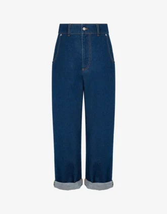 Pantaloni in denim di cotone blu