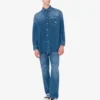 Camicia in denim di cotone blu Camicia in denim di cotone blu