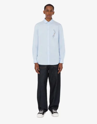 Pantaloni in denim di cotone blu