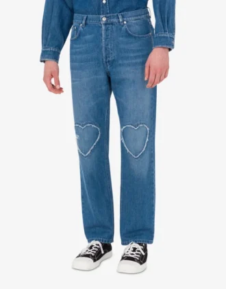 Pantaloni in denim di cotone blu