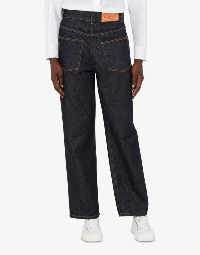 Pantaloni in denim di cotone blu Pantaloni in denim di cotone blu