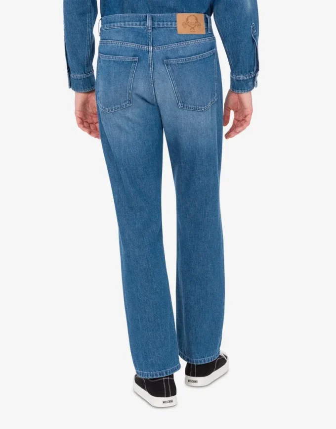 Pantaloni in denim di cotone blu Pantaloni in denim di cotone blu