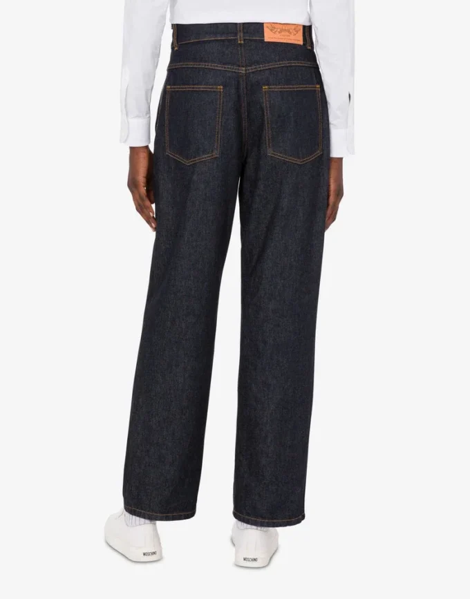 Pantaloni in denim di cotone blu Pantaloni in denim di cotone blu