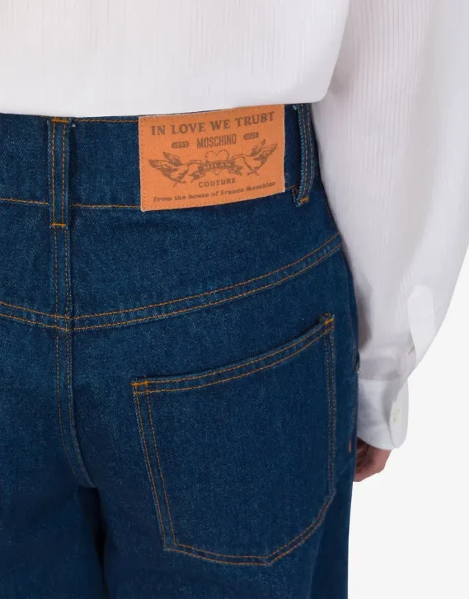 Pantaloni in denim di cotone blu