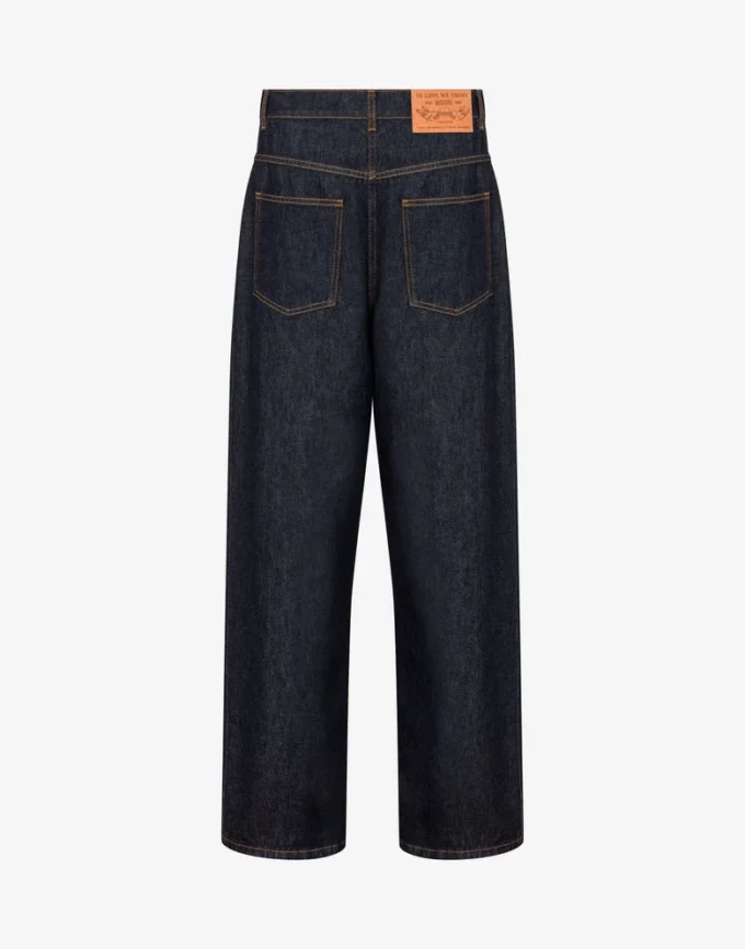Pantaloni in denim di cotone blu Pantaloni in denim di cotone blu