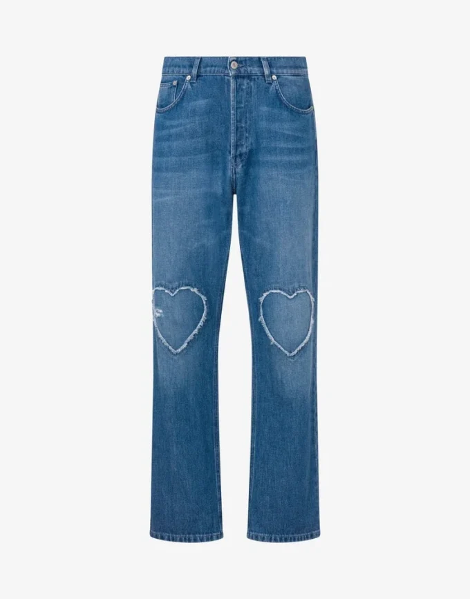 Pantaloni in denim di cotone blu Pantaloni in denim di cotone blu