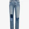 Pantaloni in denim di cotone patchwork Pantaloni in denim di cotone patchwork