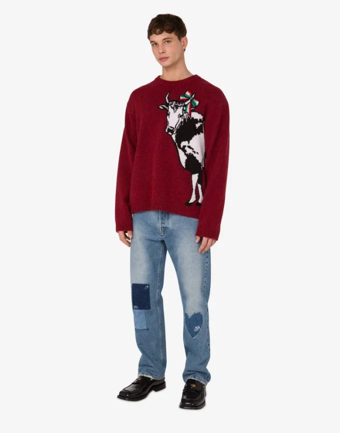Pantaloni in denim di cotone patchwork Pantaloni in denim di cotone patchwork