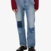 Pantaloni in denim di cotone patchwork Pantaloni in denim di cotone patchwork