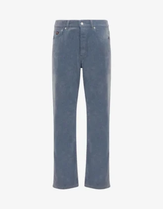 Pantaloni in denim floccato