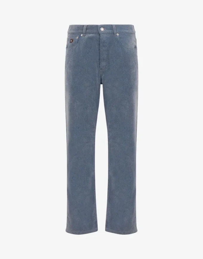 Pantaloni in denim floccato Pantaloni in denim floccato