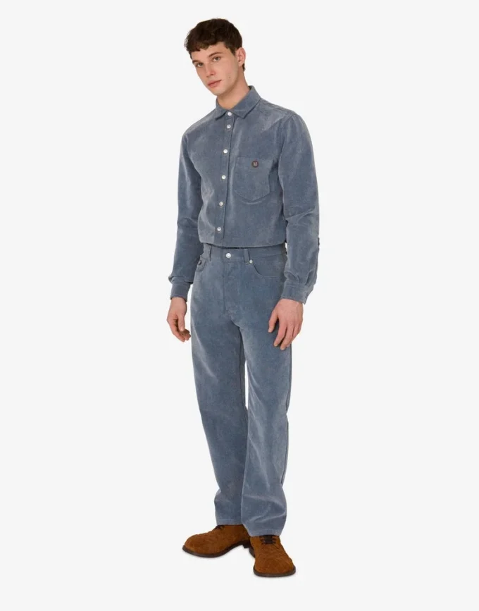 Pantaloni in denim floccato Pantaloni in denim floccato