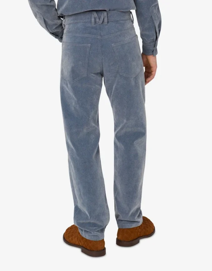 Pantaloni in denim floccato Pantaloni in denim floccato