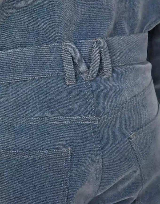 Pantaloni in denim floccato Pantaloni in denim floccato