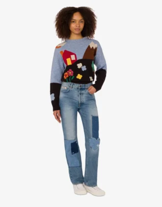 Pantaloni in denim patchwork