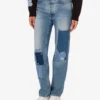 Pantaloni in denim patchwork Pantaloni in denim patchwork
