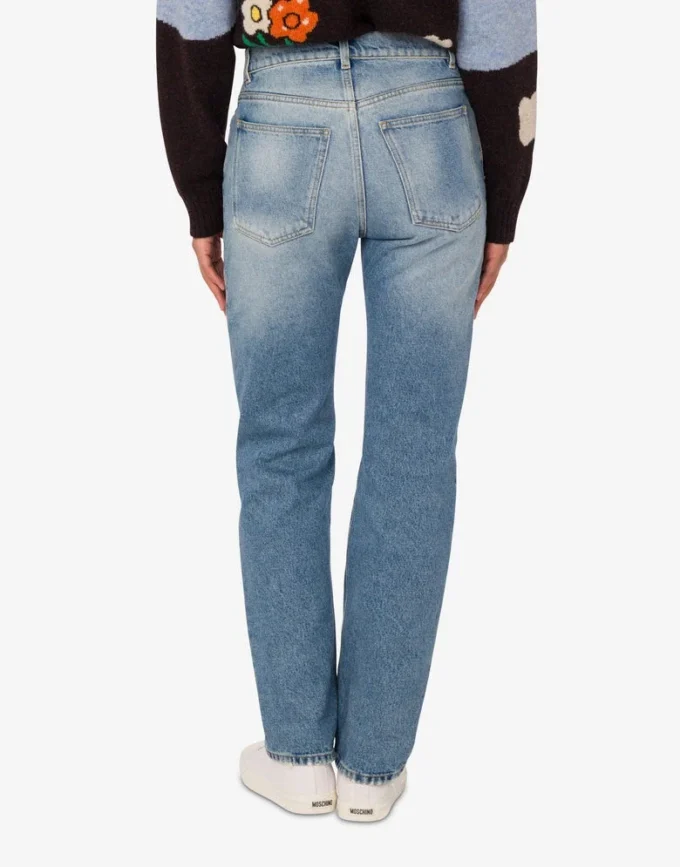 Pantaloni in denim patchwork Pantaloni in denim patchwork
