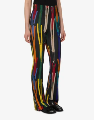 Pantaloni in jersey elasticizzato stampato