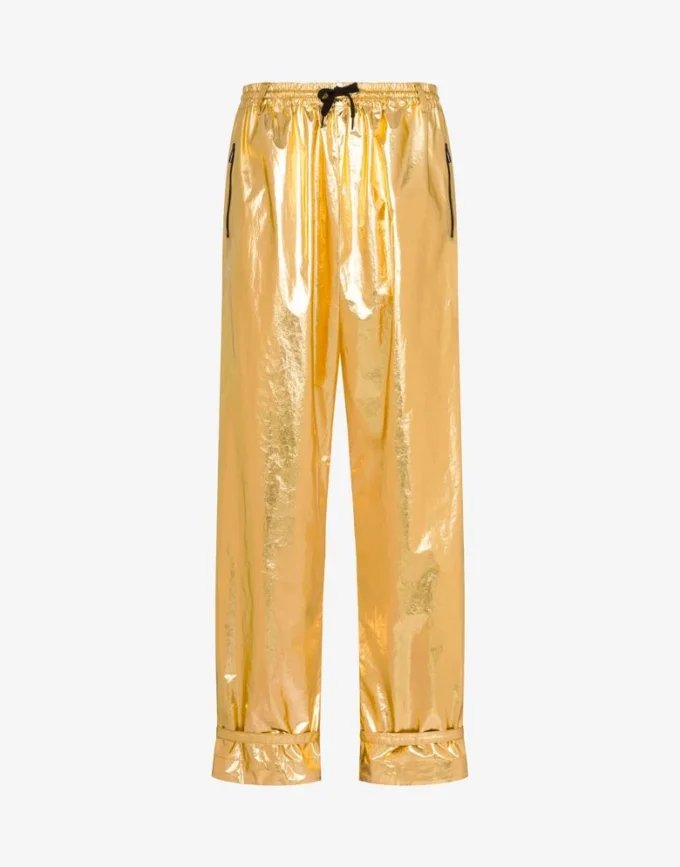 Pantaloni in mussola di cotone laminata Pantaloni in mussola di cotone laminata