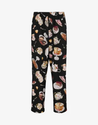 Pantaloni in raso stampato