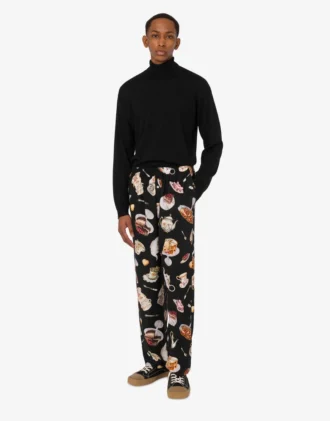 Pantaloni in raso stampato