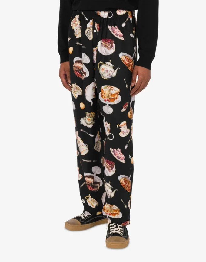 Pantaloni in raso stampato Pantaloni in raso stampato