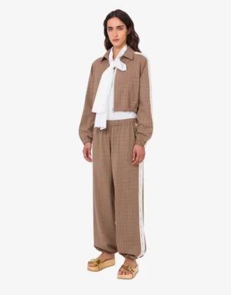 Pantaloni in tessuto misto lana elasticizzato