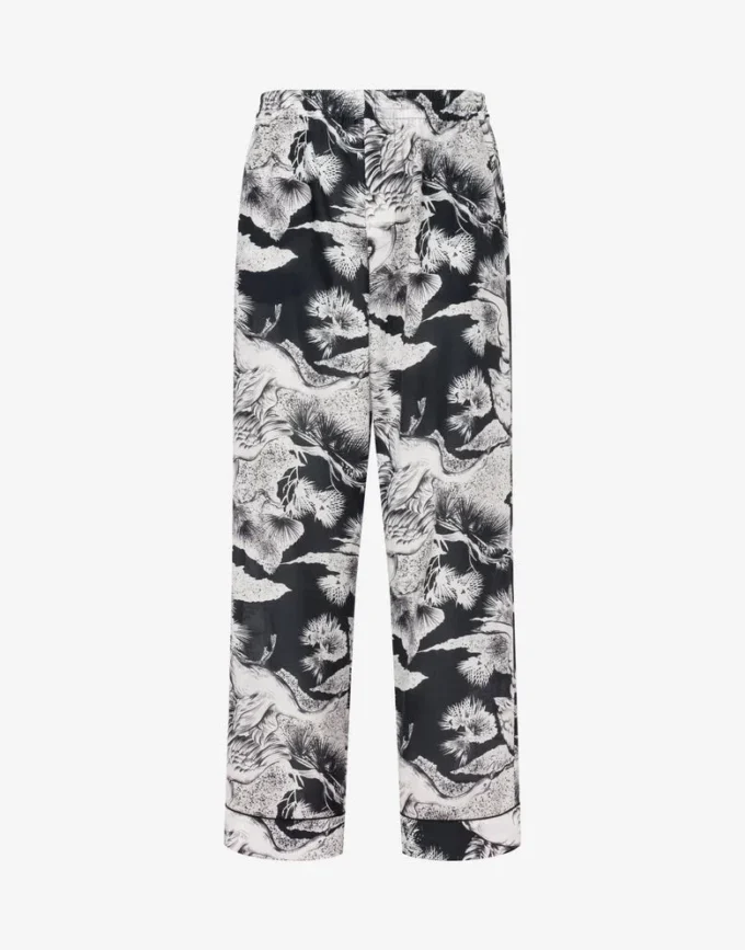 Pantaloni leggeri in popeline di cotone con stampa oca Pantaloni leggeri in popeline di cotone con stampa oca