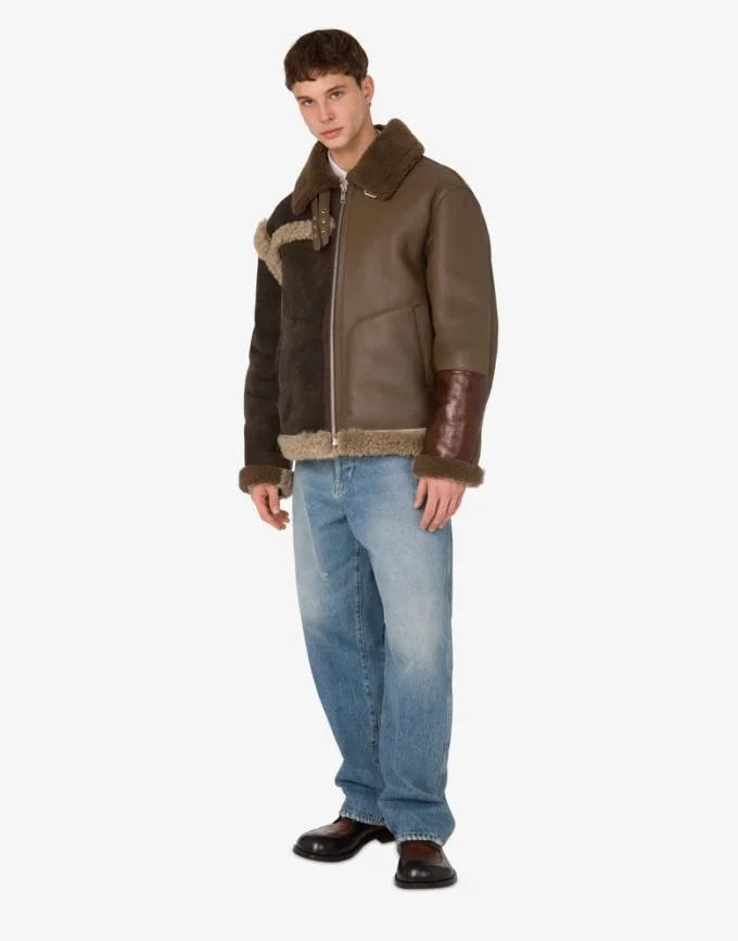 Pelle di montone mista shearling