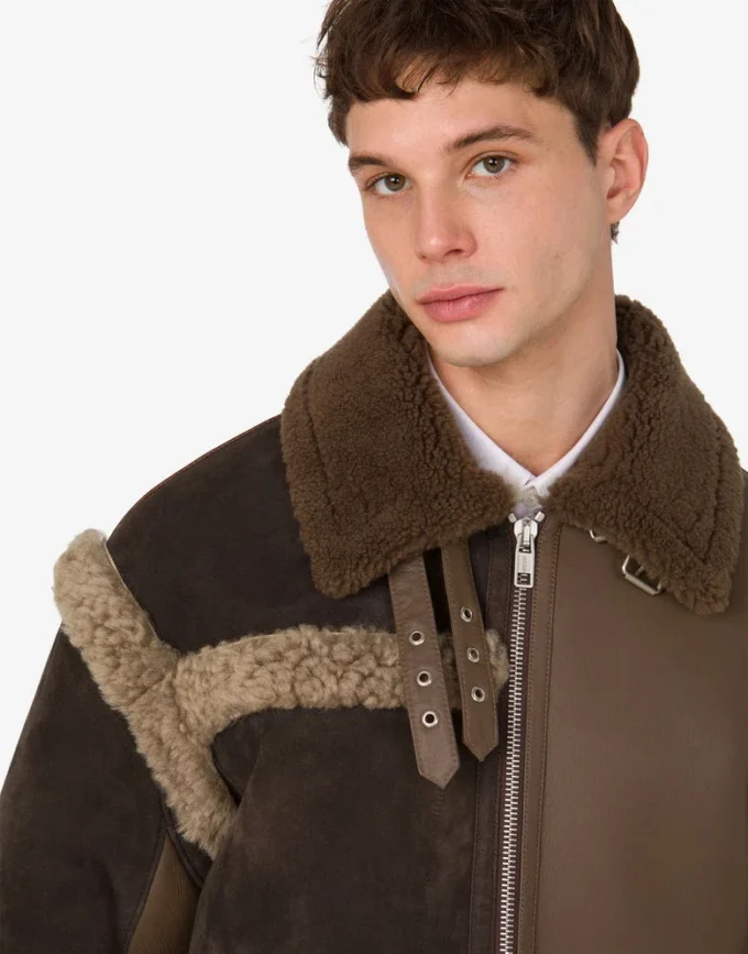 Pelle di montone mista shearling