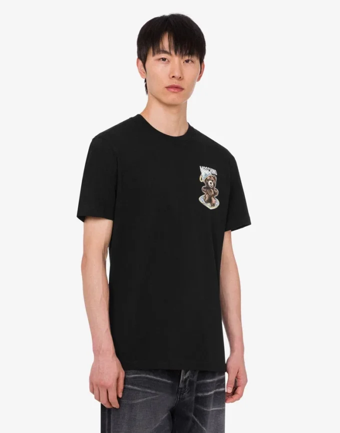 Polo in jersey di cotone biologico Moschino Teddy Bear